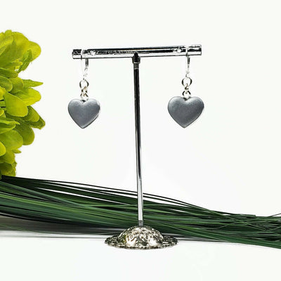 Silver Heart Earrings - Chrome-Earrings-PME18 Matte Silver Heart-Matte - Chrome Edge-Tiry Originals, LLC