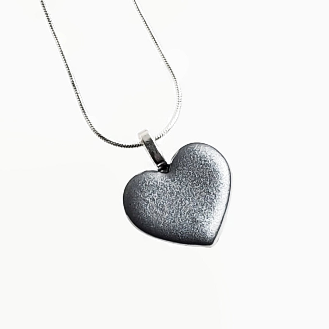 Silver Heart Pendant - Large-Pendants-PMP39 #1-Matte Silver-Tiry Originals, LLC