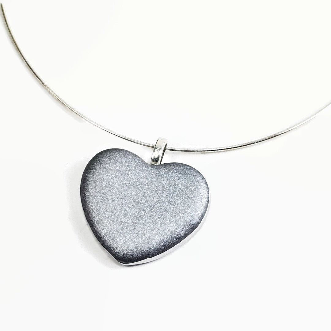 Silver Heart Pendant - X-Large-Pendants-PMP15 Matte Chrome-Matte - Chrome Edge-Tiry Originals, LLC