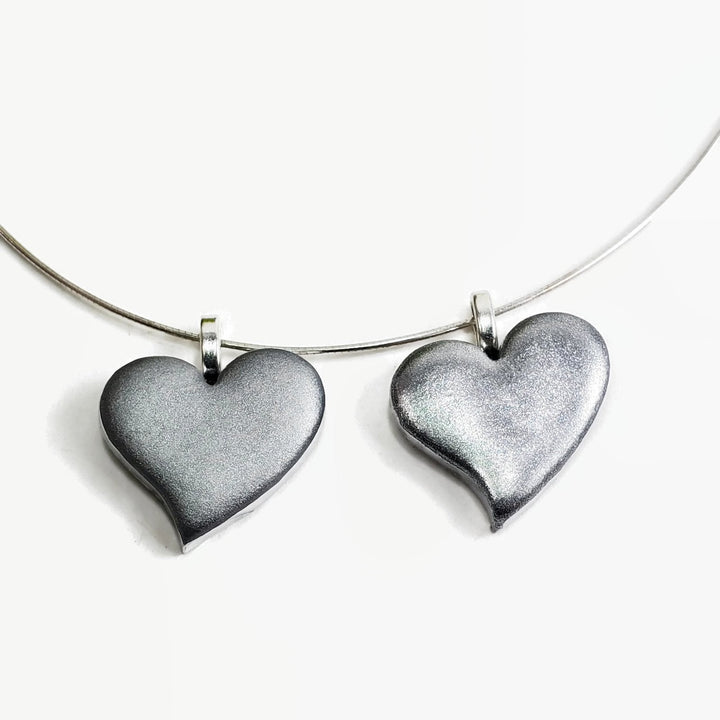 Silver Sway Heart Pendant - Large-Pendants--Tiry Originals, LLC