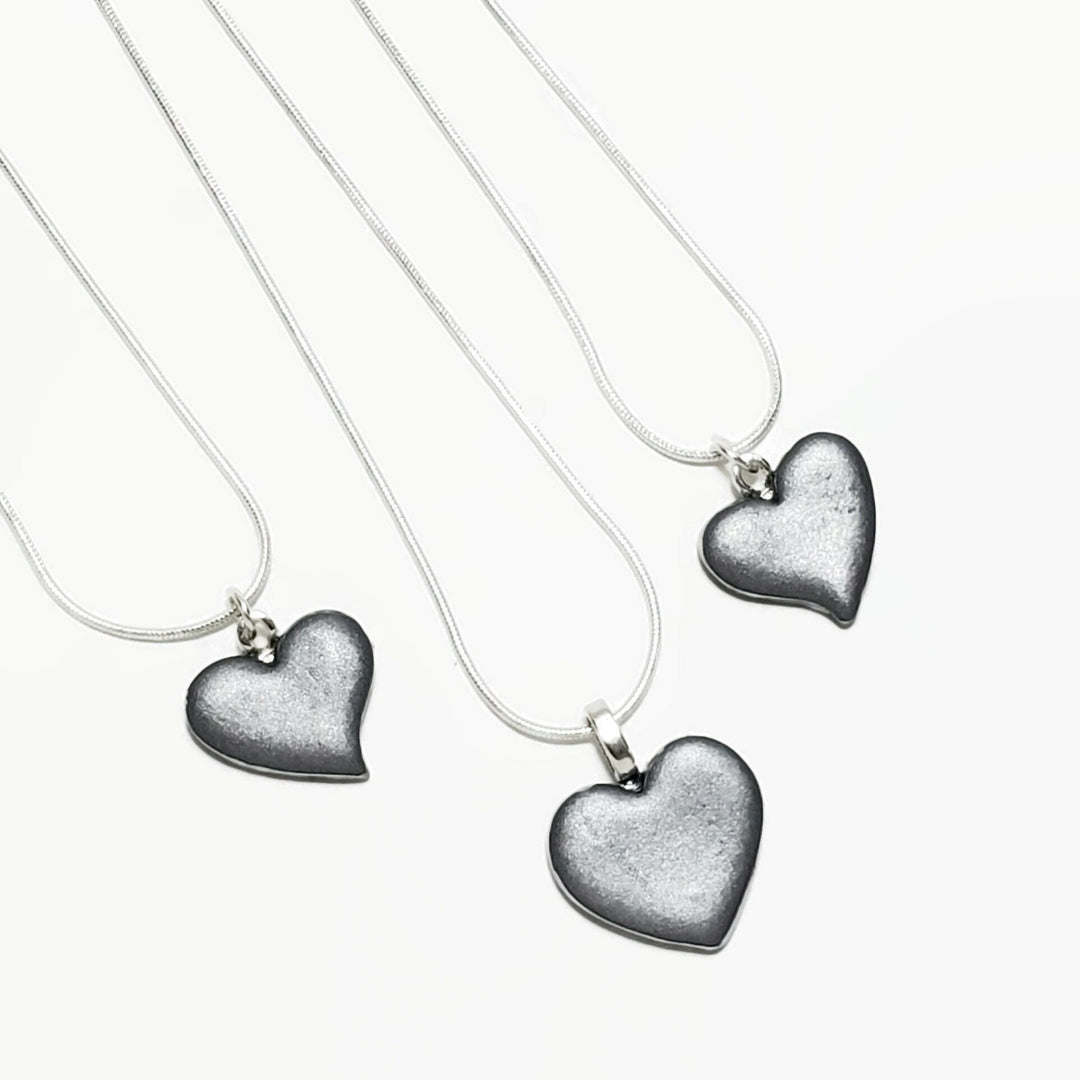 Silver Sway Heart Pendant - Small-Pendants-PMP72 CL-Chrome Sway Left-Tiry Originals, LLC