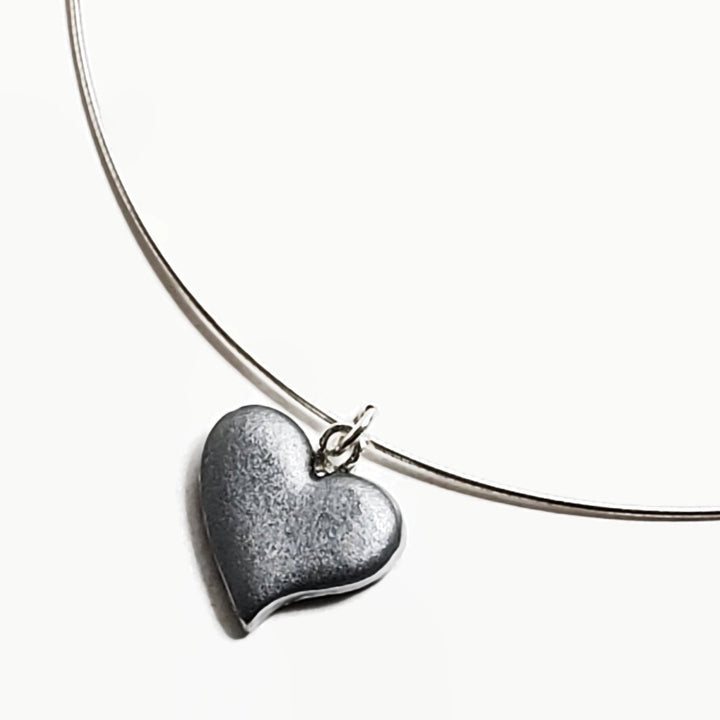 Silver Sway Heart Pendant - Small-Pendants-PMP72 ML-Matte w/Chrome Edge Sway Left-Tiry Originals, LLC