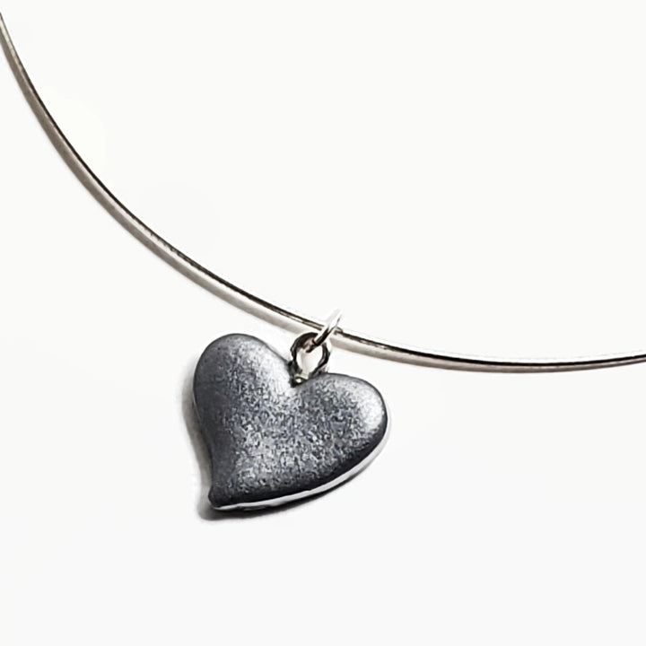 Silver Sway Heart Pendant - Small-Pendants-PMP72 MR-Matte w/Chrome Edge Sway Right-Tiry Originals, LLC