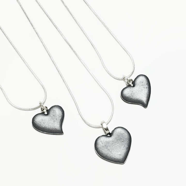 Silver Sway Heart Pendant - Small-Pendants-Tiry Originals, LLC
