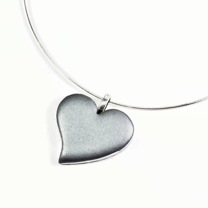 Silver Sway Heart Pendant - X-Large-Pendants-PMP71 SM-Matte w/Chrome Edge-Tiry Originals, LLC