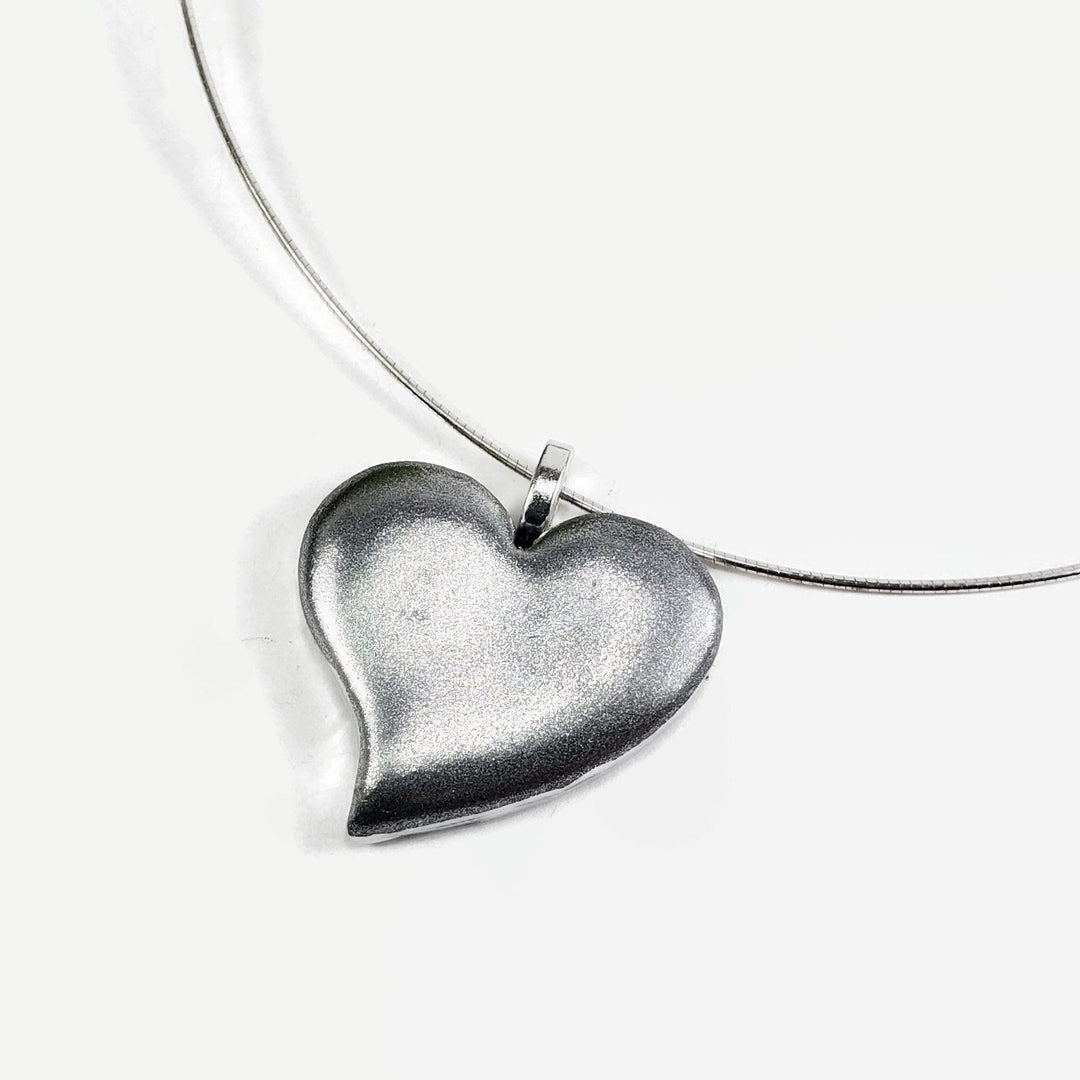 Silver Sway Heart Pendant - X-Large-Pendants-Tiry Originals, LLC