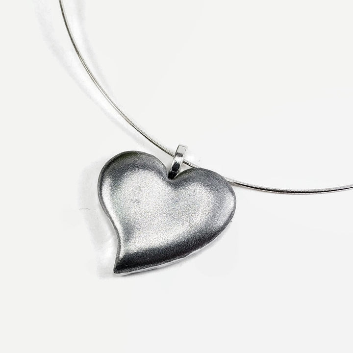 Silver Sway Heart Pendant - X-Large-Pendants-Tiry Originals, LLC