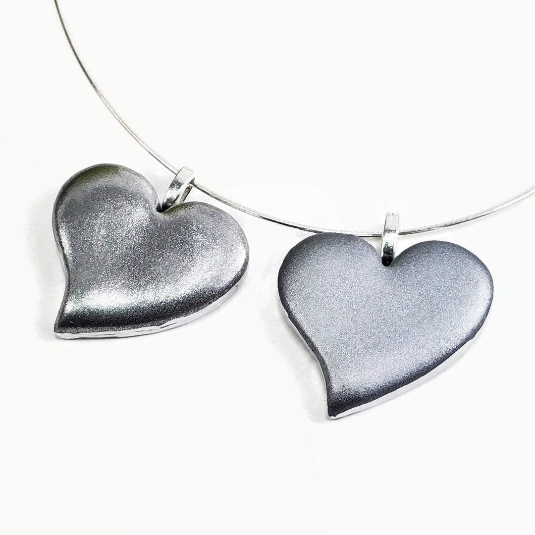 Silver Sway Heart Pendant - X-Large-Pendants-Tiry Originals, LLC