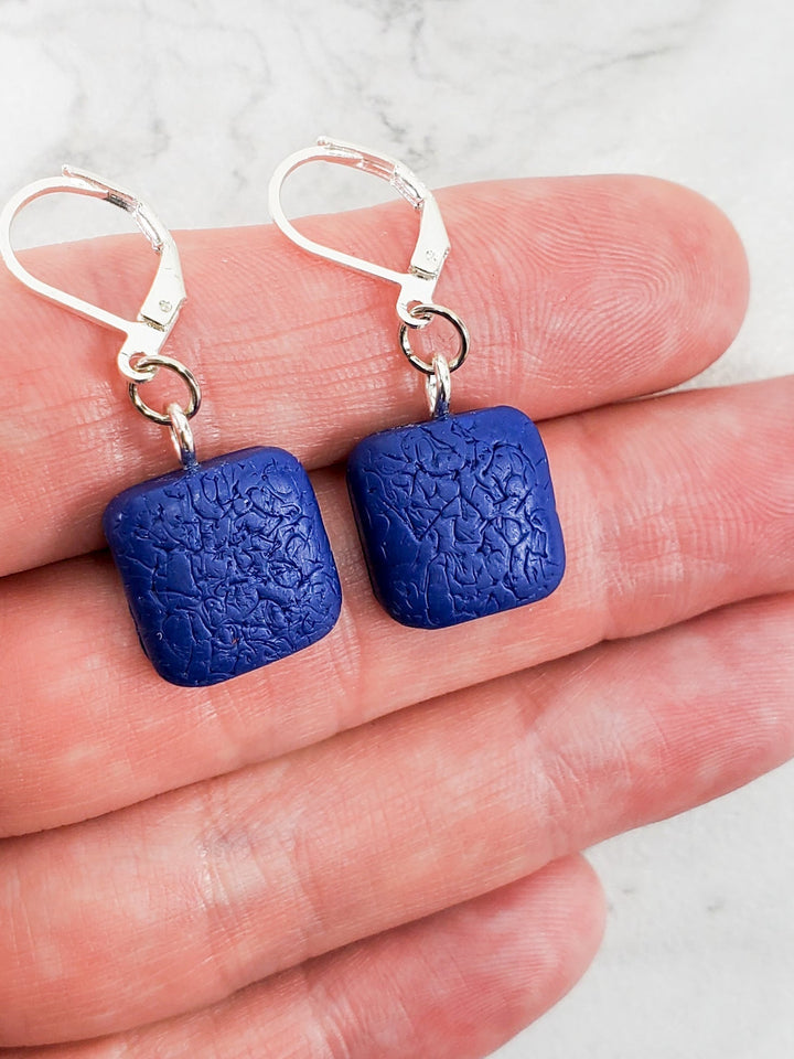 Simple Square Dangle Earring - Blue-Earrings-PME06 blue-Blue-Tiry Originals, LLC