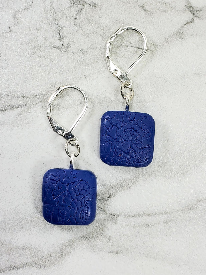 Simple Square Dangle Earring - Blue-Earrings-PME06 blue-Blue-Tiry Originals, LLC