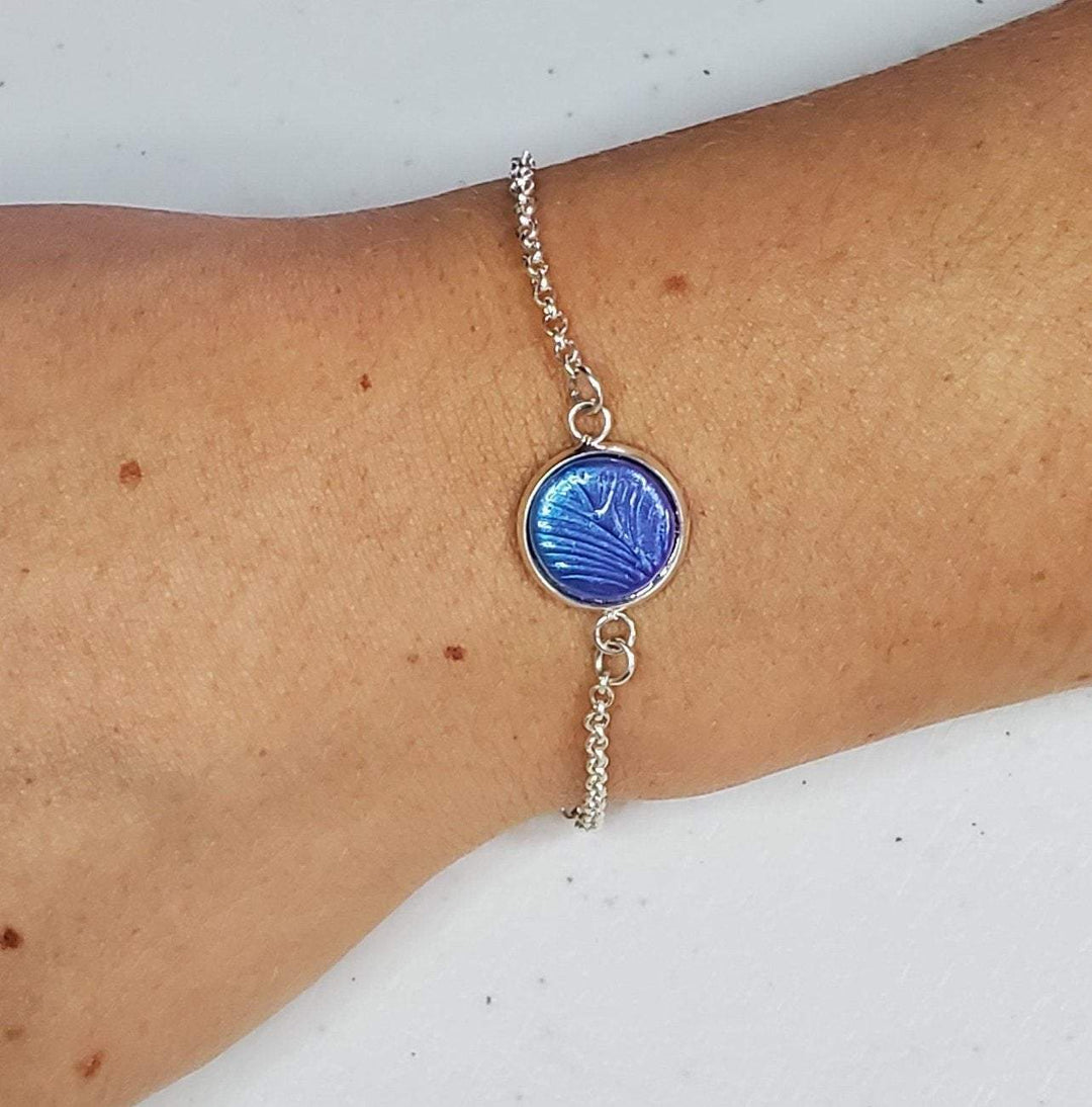 Single Charm Link Bracelet - Focal Charm Link Bracelet - Various Colors Inlay Bracelet - Marble bracelet-Sale-Tiry Originals, LLC