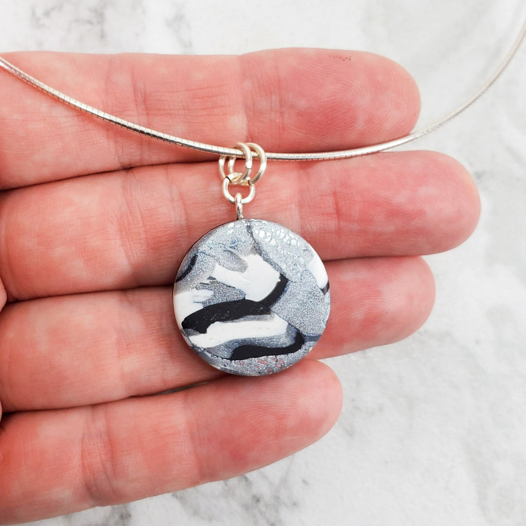 Small Round Pendant - Marbled - Calacatta-Pendants-Tiry Originals, LLC