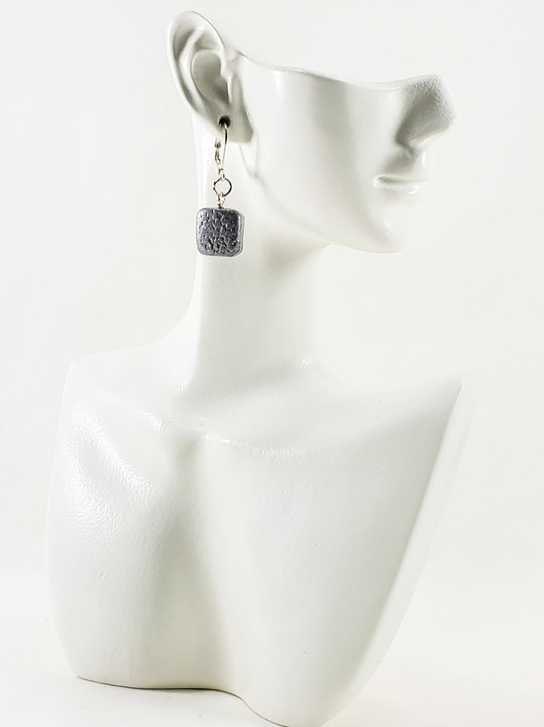 Small Square Dangle Earring - Silver-Earrings-PME07 Silver-Silver-Tiry Originals, LLC