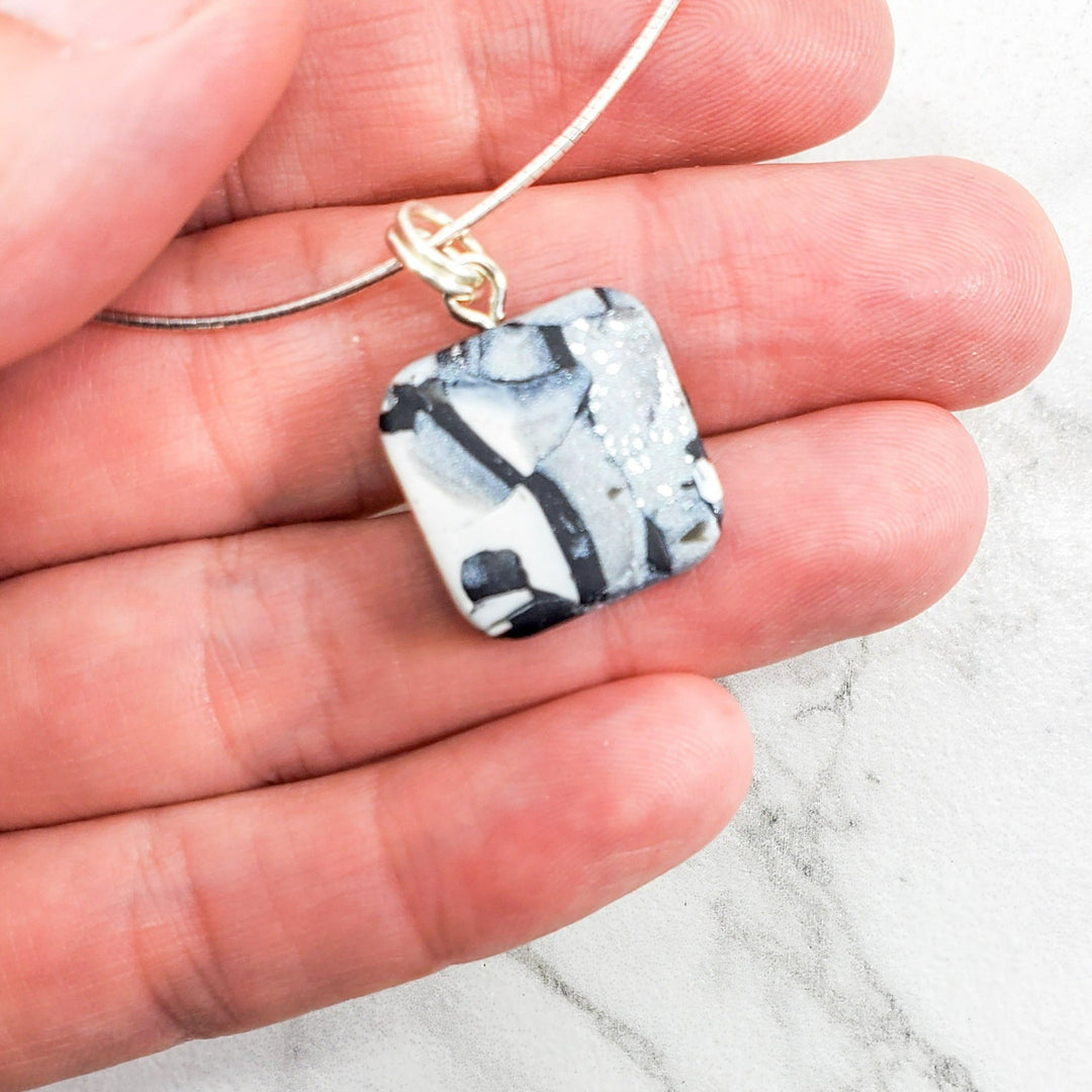 Small Square/Diamond Pendant - Calacatta-Pendants-Tiry Originals, LLC