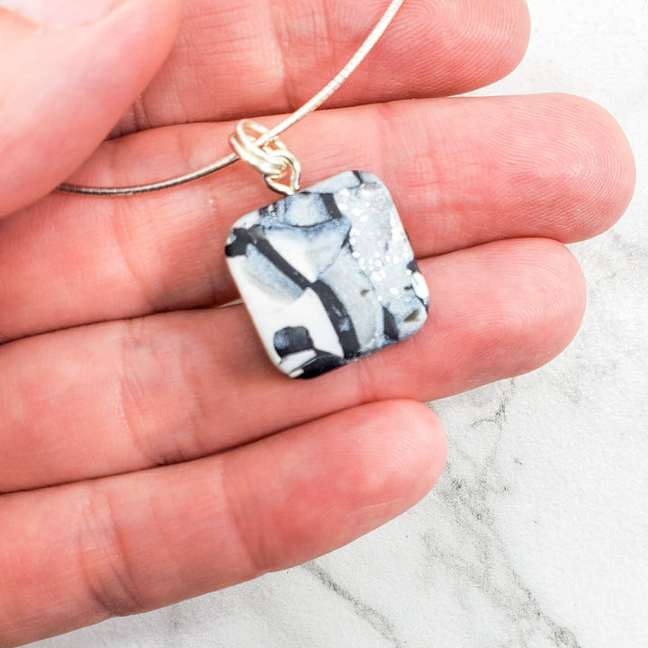 Small Square/Diamond Pendant - Calacatta-Pendants-Tiry Originals, LLC