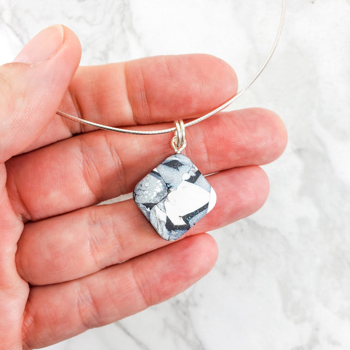 Small Square/Diamond Pendant - Calacatta-Pendants-Tiry Originals, LLC