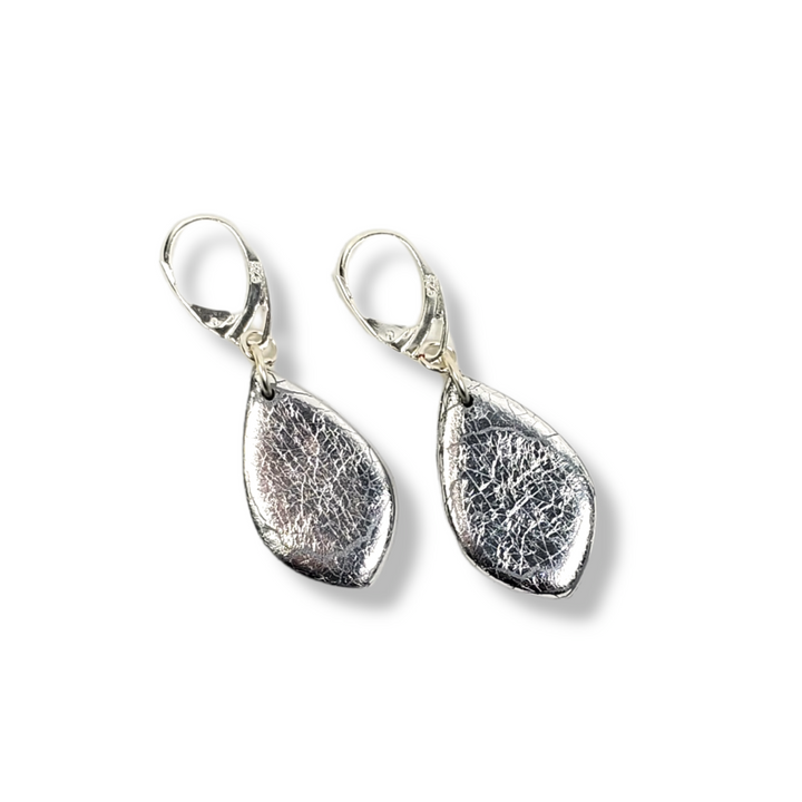 Small Tear Drop Dangle Earring - Chrome-Earrings-PME93 #1 Chrome-Option #1-Tiry Originals, LLC