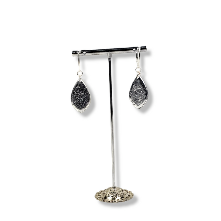 Small Tear Drop Dangle Earring - Chrome-Earrings-PME93 #1 Chrome-Option #1-Tiry Originals, LLC