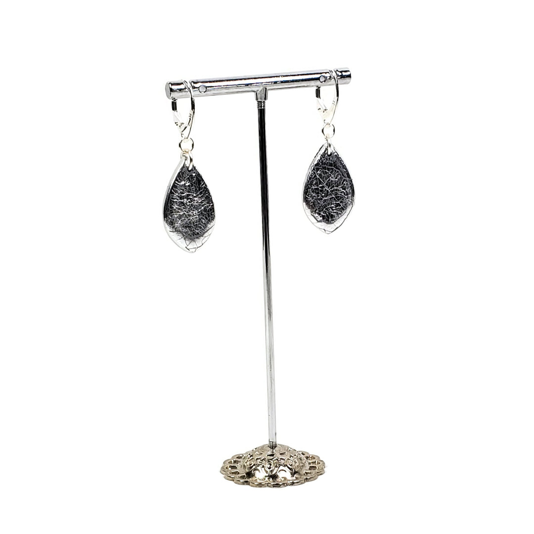 Small Tear Drop Dangle Earring - Chrome-Earrings-PME93 #1 Chrome-Option #1-Tiry Originals, LLC