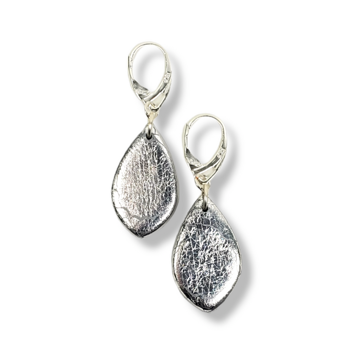 Small Tear Drop Dangle Earring - Chrome-Earrings-Tiry Originals, LLC