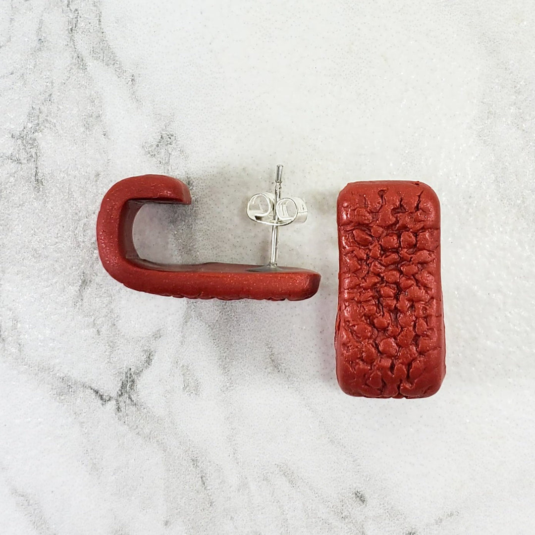 Solid Color Copper Huggie Earrings - Stylish and Elegant Accessory for Any Occasion-Earrings-Tiry Originals, LLC