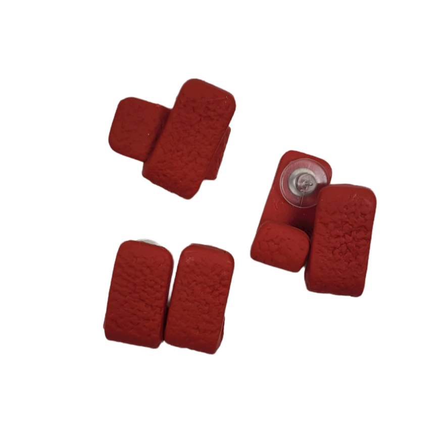 Solid Color Huggie Earring - Red Large Size for Statement Style-Earrings-Tiry Originals, LLC