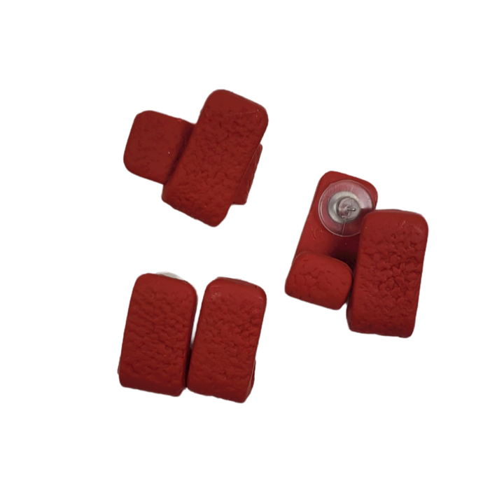 Solid Color Huggie Earring - Red Large Size for Statement Style-Earrings-Tiry Originals, LLC