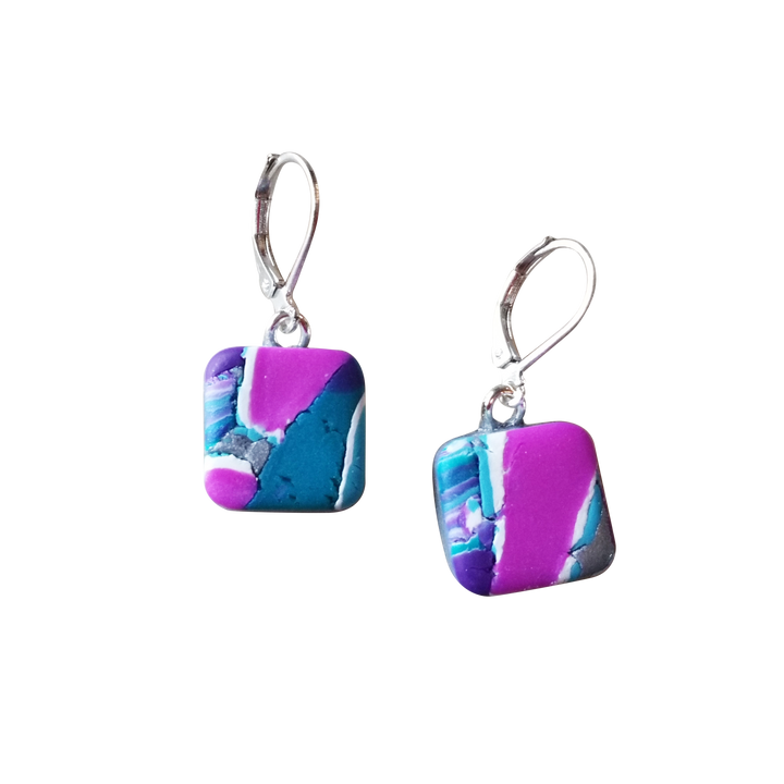 Square Dangle Earring - Hope-Earrings-PME06 Hope1rbw-Option #1-Tiry Originals, LLC