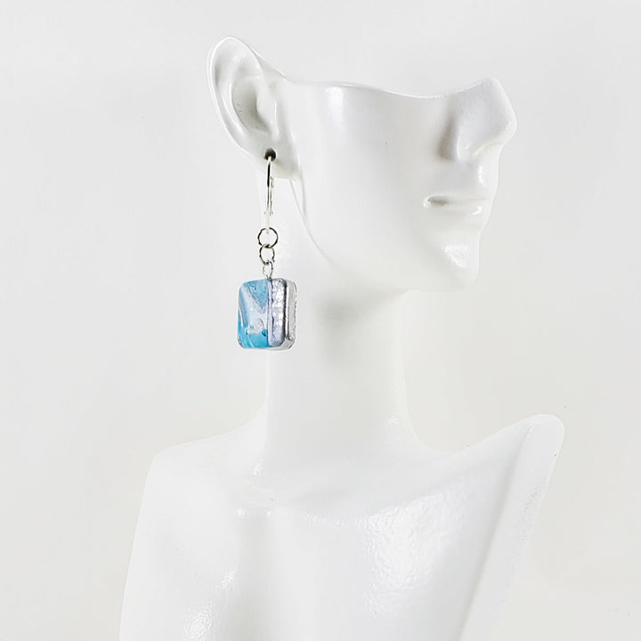 Square Dangle Earring - Large - Turquoise Water-Earrings-Tiry Originals, LLC