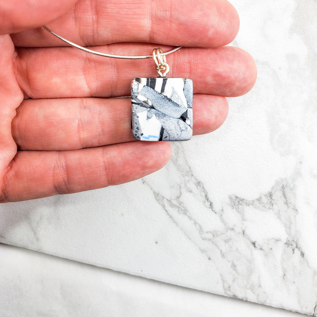 Square Pendant - Calacatta-Pendants-Tiry Originals, LLC