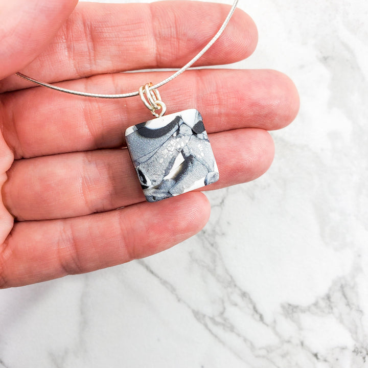 Square Pendant - Calacatta-Pendants-Tiry Originals, LLC