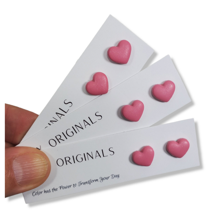 Stylish Pink Heart Stud Earrings - Perfect for Any Occasion-Earrings-Tiry Originals, LLC