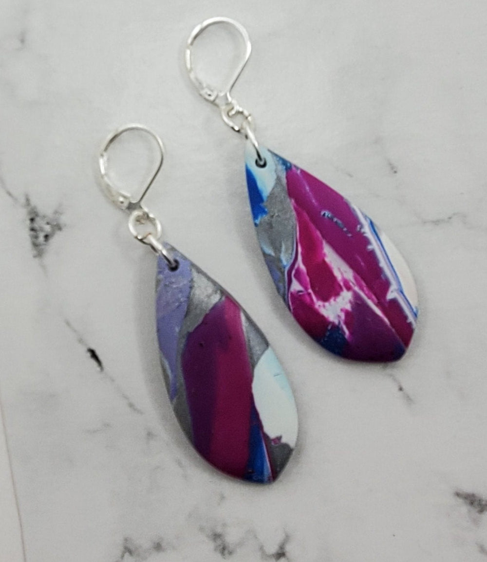 Tear Drop Dangle Earring - Blue-Earrings--Tiry Originals, LLC