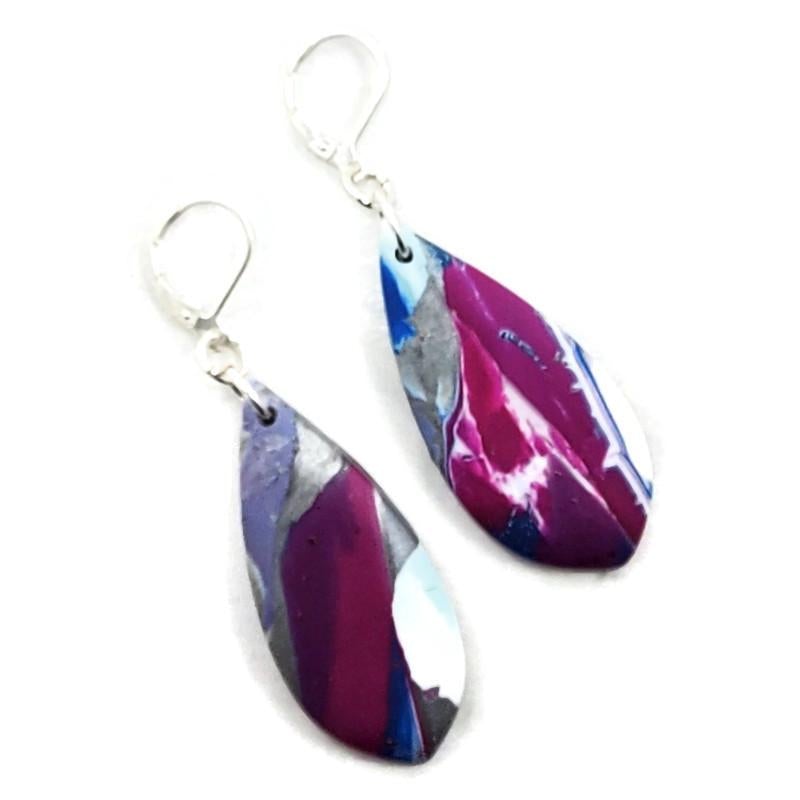 Tear Drop Dangle Earring - Blue-Earrings-Tiry Originals, LLC