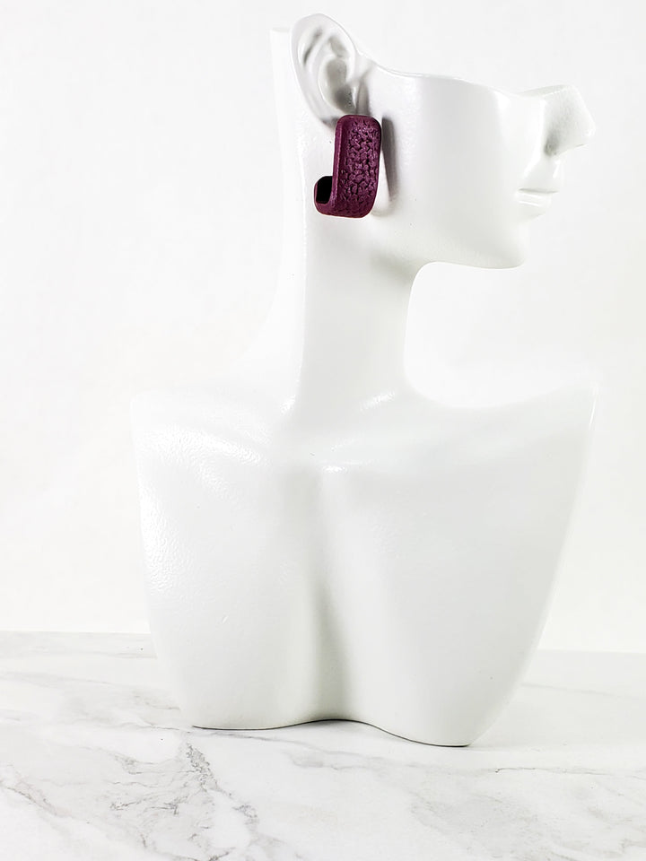 Vibrant Magenta Huggie Earrings - Solid Color for Chic Style-Earrings-PME62 Viva Magenta-Viva Magenta-Tiry Originals, LLC