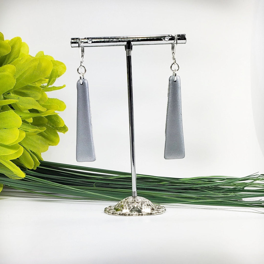 X-Long Strip Dangle Earring - Chrome-Earrings-XLong Chrome-Long Chrome-Tiry Originals, LLC