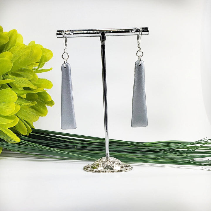 X-Long Strip Dangle Earring - Chrome-Earrings-Tiry Originals, LLC