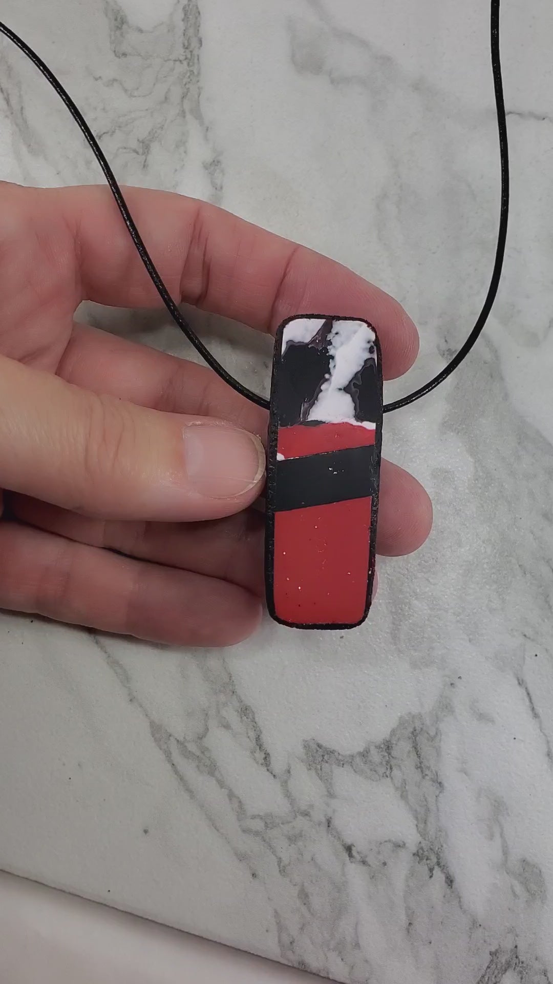 Long Rectangle Pendant - Scarlett