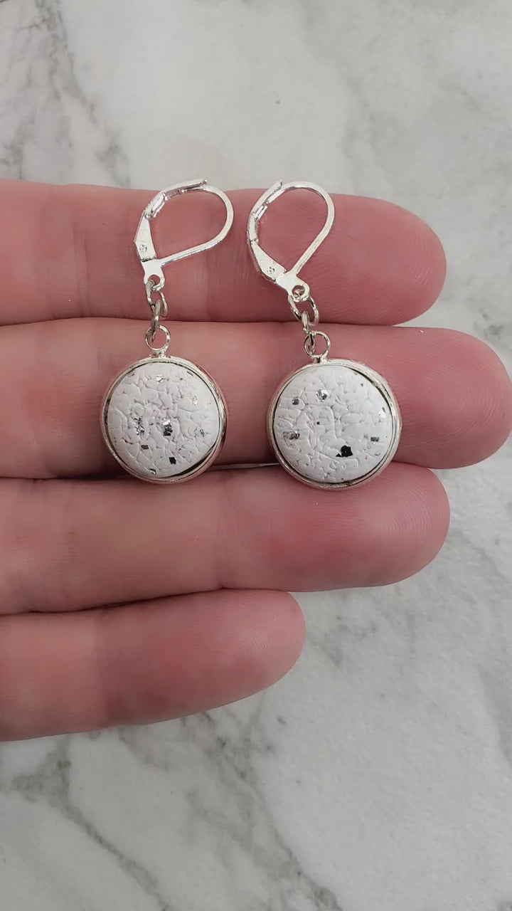 Round Bezel Dangle Earring - Solid Colors