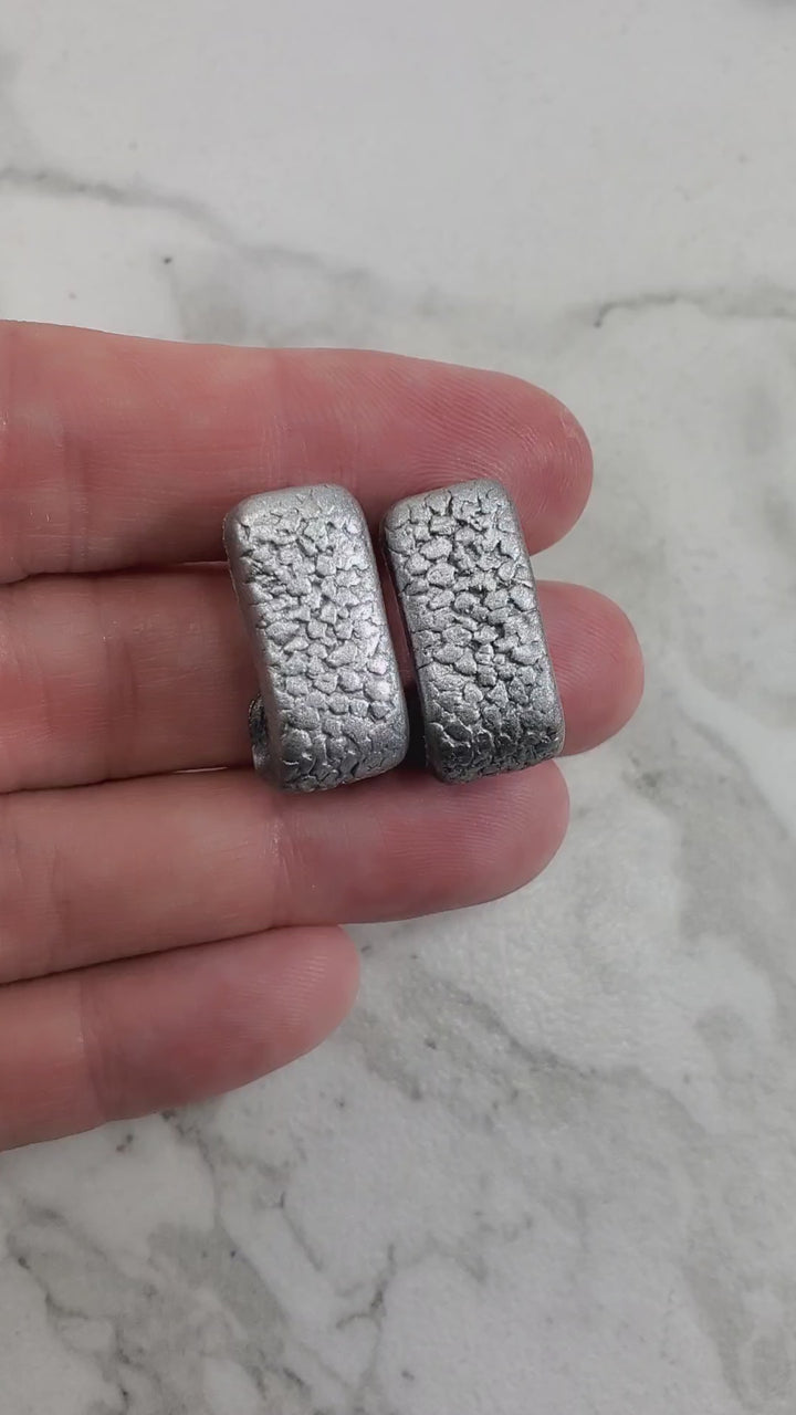 Silver Chrome Huggie Earring - Solid Color for a Chic and Versatile Look