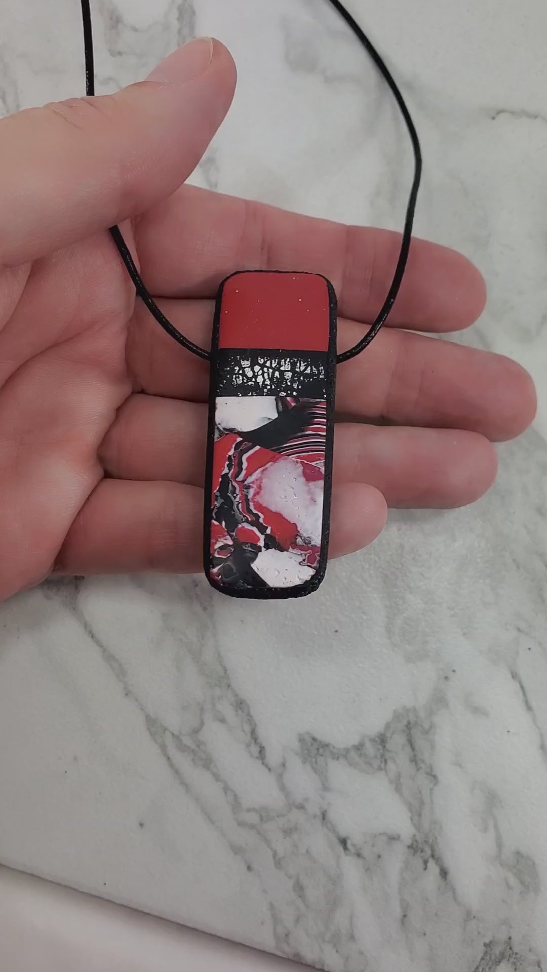 Long Rectangle Pendant - Scarlett