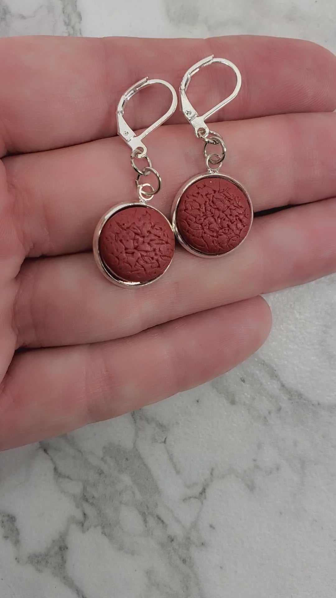 Round Bezel Dangle Earring - Solid Colors