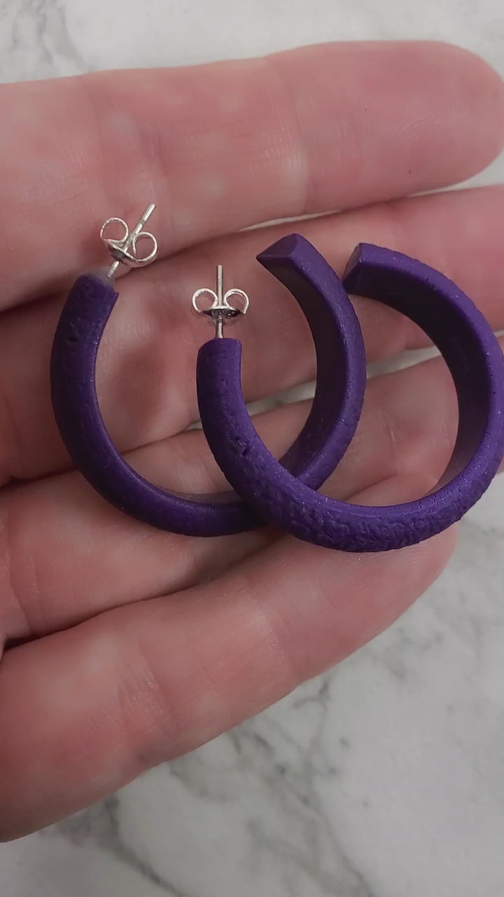 Hoop Earrings Medium - Purple