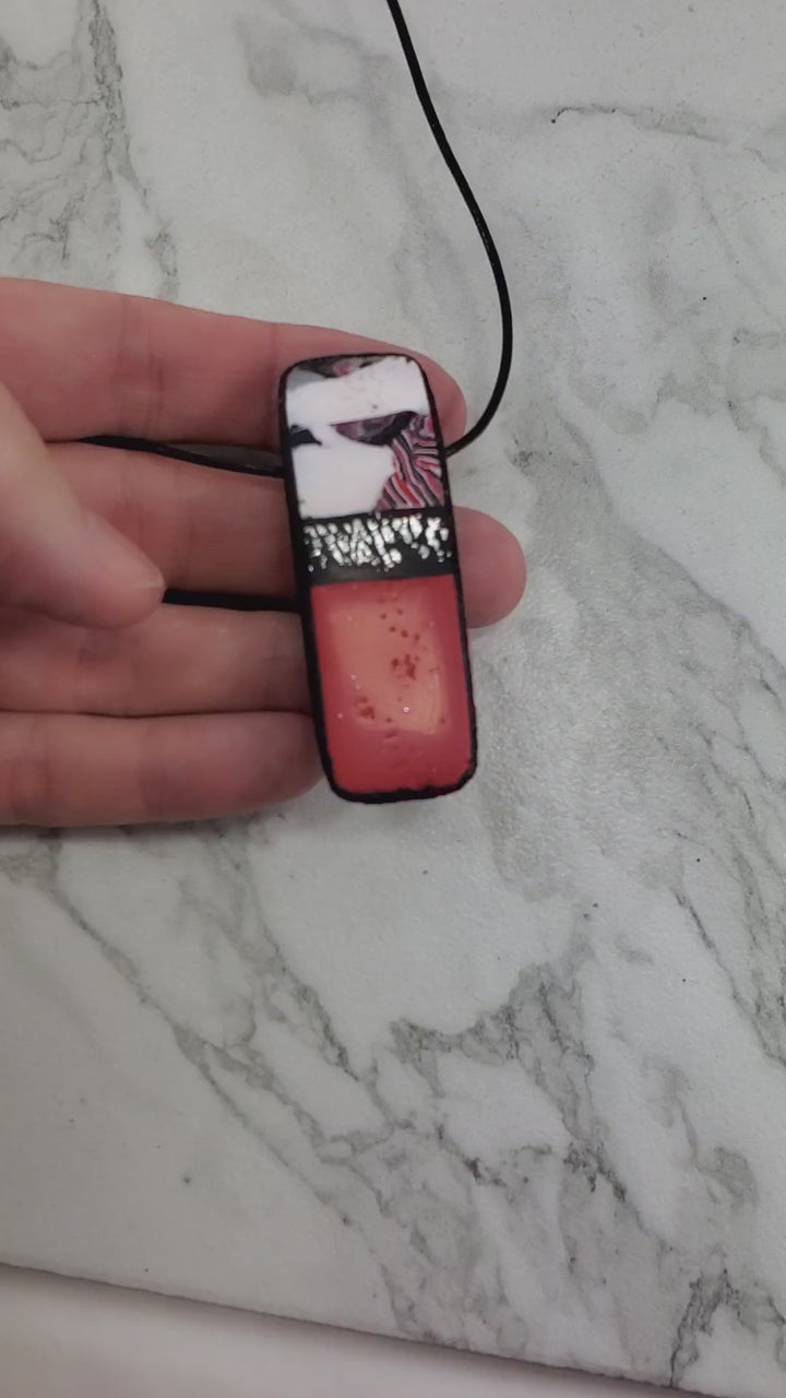 Long Rectangle Pendant - Scarlett