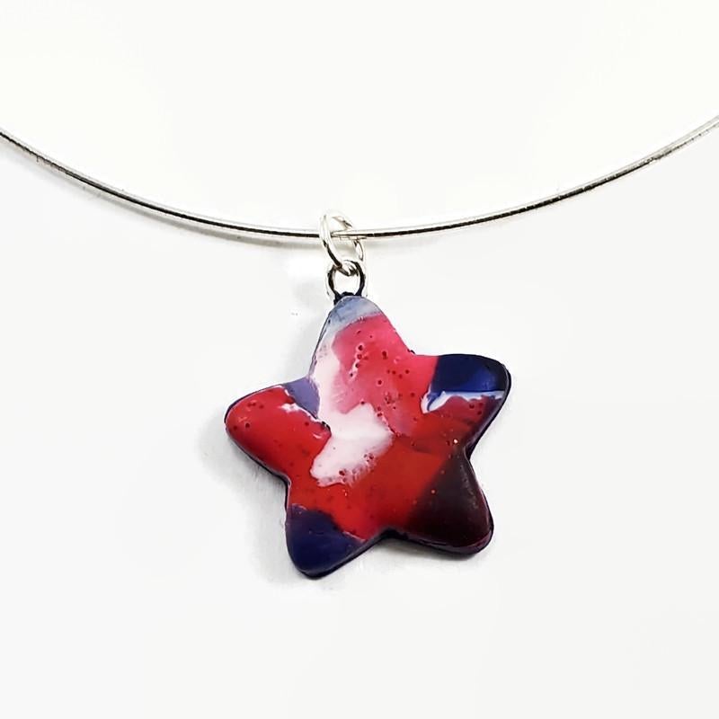 1" Star Pendant - Freedom-Sale-PMP56 rwb1-RWB Star #1-Tiry Originals, LLC