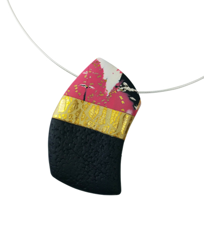 1" x 2" Cut Away Rectangle Pendant -A Day in Paris-Sale-PMP49 9-Pink -1-Tiry Originals, LLC