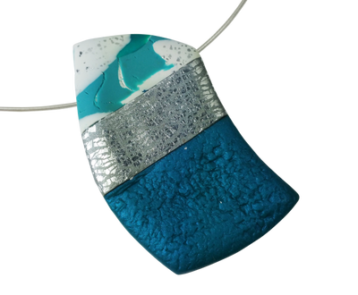 1" x 2" Cut Away Rectangle Pendant - Turquoise Water-Pendants-PMP49 3-Teal -1-Tiry Originals, LLC