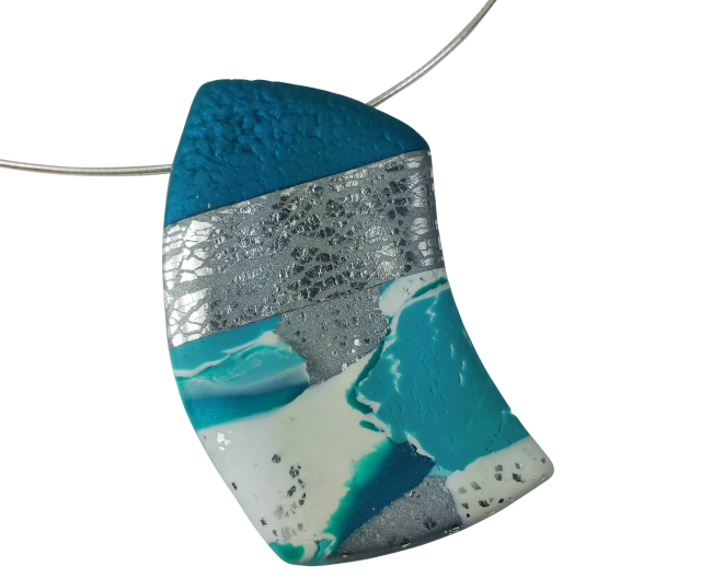 1" x 2" Cut Away Rectangle Pendant - Turquoise Water-Pendants-PMP49 4-Teal -2-Tiry Originals, LLC