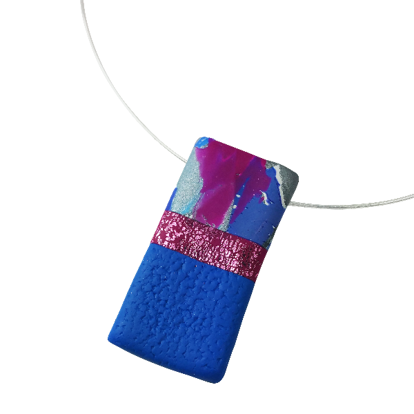 1" x 2" Rectangle Pendant - Blue-Sale-PMP47 Blue 2-Blue #2-Tiry Originals, LLC