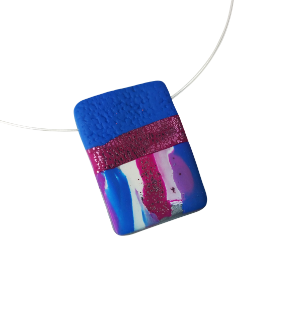 1" x1-1/2" Medium Rectangle Pendant - Blue-Sale-Tiry Originals, LLC